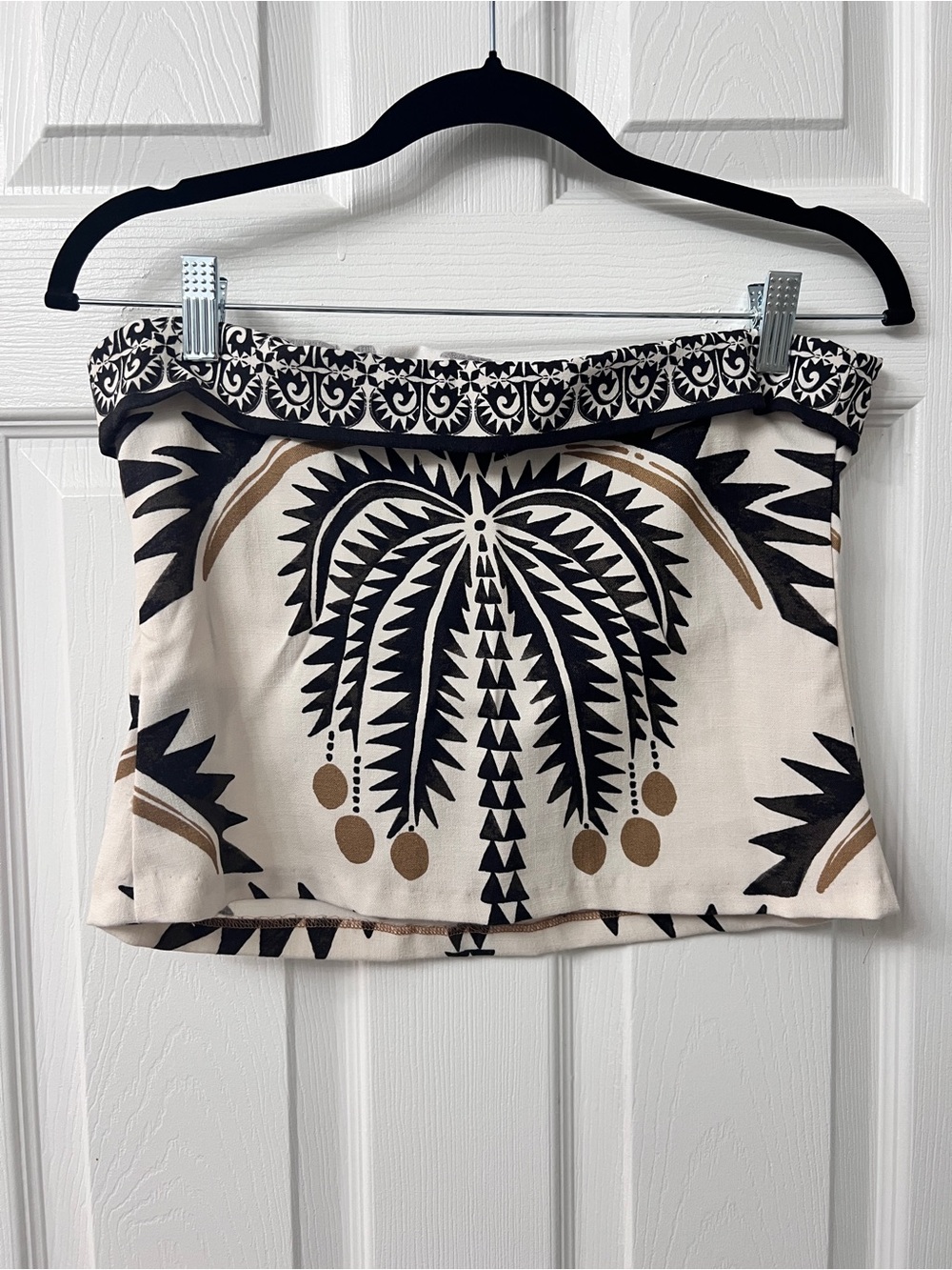 H&M Black & Cream Palm-Print Women’s Skort
